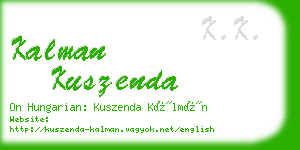 kalman kuszenda business card